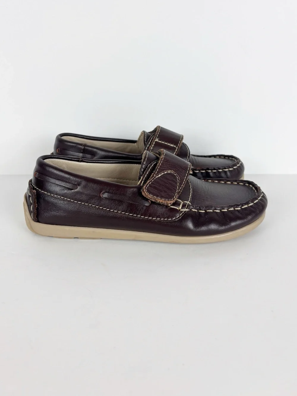 Kone Boys Leather Loafers Driving Moccasins Brown EU 30/US 12